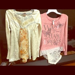 2 tops BeauTees and Faded Glory Size M